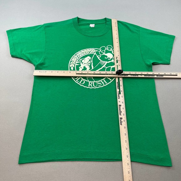 Vintage 1989 Gold Rush Miner Forty Niners T-Shirt Adult Medium Green Made in USA - Picture 6 of 8